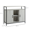 Sideboard, Steel Frame 2 Doors and Adjustable Shelves Light Grey - Image 3