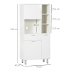 Kitchen Cupboard, Storage Cabinet with Shelves and Drawer, 166cm, White - Image 3