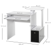 Computer Desk with Sliding Keyboard Tray Storage Drawer Shelf White - Image 3