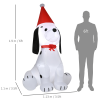 6ft Inflatable Christmas Puppy Dog Wearing Santa Hat Lighted Outdoor Indoor - Image 3