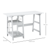 Computer Desk with Storage with Bookshelf PC Table Workstation White - Image 3