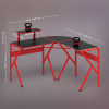 Gaming Desk L-ShapedPC Workstations Monitor Stand 49.25" x 49.25" x 29.5" Red - Image 3