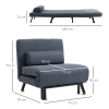Faux Suede 5-Position Futon Single Sofa Bed Black - Image 3