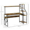 Computer Desk 6 Tier Storage Industrial Workstation Rustic - Image 3