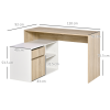 L-Shaped Corner Computer Desk Oak and White - Image 3