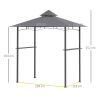 2.5M 8ft New Double-Tier BBQ Gazebo Grill Canopy Barbecue Grey - Image 3