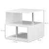 Side Table 2 Tier Storage Shef Organizer Bookcase End Desk Stand Display White - Image 3