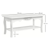 Coffee Table, 94Lx44Wx42H cm-White - Image 3