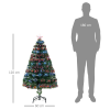 4ft Prelit Artificial Christmas Tree with Multi-Coloured Fiber LED Light Green - Image 3