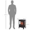 1800W Tempered Glass Electric Fireplace Heater Black - Image 3