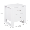 Particle Board 2-Drawer Bedside Table White - Image 3