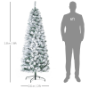 6 Feet Prelit Artificial Snow Flocked Christmas Tree Warm LED Light Green White - Image 3