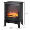 Electric Heater Freestanding Fireplace Artificial Flame Tempered Glass Casing - Image 3