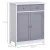 kleankin MDF 2-Drawer Bathroom Cabinet Bathroom Freestanding Cabinet Grey - Image 3