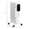 1630W Oil Filled Radiator Portable Electric Heater with LED Display - Image 3