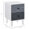 Side Cabinet Nightstand Home Organizer with 2 Storage Drawer Unit - Image 3