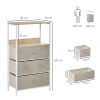 Chest of Drawers with 4 Fabric Bins White - Image 3