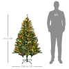 1.5m 5ft Pre-Lit Christmas Tree Artificial Spruce Warm White LED Metal Stand - Image 3