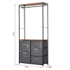 175x83cm Freestanding Clothes Hanger Storage Unit SteelBlack Brown Coat Rack - Image 3