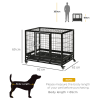 Dog Cage Pet Metal Heavy Duty with Wheels and Crate Tray for Kennel Black M L - Image 3