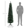 6.5FT Artificial Snow Dipped Christmas Tree Pencil Foldable Black Stand Green - Image 3