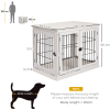 Wooden Dog Crate End Table Pet Puppy Cage w/Metal Wire for Small Dog White - Image 3