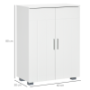 Modern Bathroom Floor Cabinet, with 3 Tier Shelves, White - Image 3