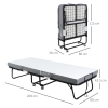 Folding Bed with 10cm Mattress, Portable Foldable Guest Bed Metal Frame - Image 3
