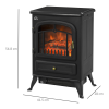 Electric Fire Place 1850W Heater Wood Burning Effect Flame Portable Black - Image 3