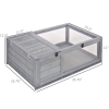 Tortoise House with Mesh Roof, Small Pet Reptile Wooden House, Grey - Image 3
