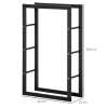 Metal Rust-Resistant Firewood Log Rack Black - Image 3