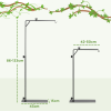PawHut Reptile Lamp Stand, 86-129Hcm Adjustable Lamp Holder w/ Base, Hook - Image 3
