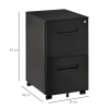 Mobile Lockable File Cabinet w/ Adjustable Hanging File Folder Black Vinsetto - Image 3