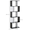 5-tier Bookcase Storage Display Shelving S Shape design Unit Divider Black - Image 3