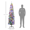 HOMCOM 7' Artificial Christmas Tree with Flocked Tips, LED Lights, Decoration - Image 3