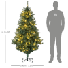 HOMCOM 6ft Artificial Christmas Tree with LED Lights, Decoration, Auto Open - Image 3