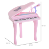37 Key Musical Mini Piano Electrionic Keyboard Microphone Stool Pink - Image 3