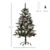 4FT Artificial SnowDipped Christmas Tree Foldable Berries White Pinecones Green - Image 3
