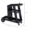 Welding Cart Welder Trolley Garage for Gas Bottle Wheels, Black - Image 3