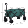 Outsunny Outdoor Cart Folding Cargo Wagon Trailer Beach w/ Telescopic Handle - Image 3