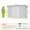 Outsunny 9 x 4FT Outdoor Garden Storage Shed w/ 2 Door Galvanised Metal Grey - Image 3