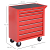 Roller Tool Cabinet Storage Chest Box Garage Workshop 7 Drawers Red Durhand - Image 3
