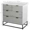 Chest of Drawers with Metal Handles Freestanding Dresser Modern Wooden - Image 3