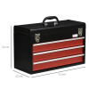 3 Drawer Tool Chest Lockable Tool Box w/ Ball Bearing Runners 51cmx22cmx32cm - Image 3