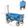 Pull Along Cart Folding Cargo Wagon Trailer Trolley For Beach Garden w/ Handle - Image 3