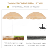 Patio Hawaii Beach Sun Umbrella Sunshade Hawaiian Folding Tilting Parasol - Image 3