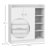 Shoe Storage Cabinet Home 2 Doors w/Adjustable 4 Shelves White - Image 3
