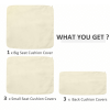 Rattan Garden Wicker Patio Furniture Cushion Cover Sofa Cover Replacement - Image 3