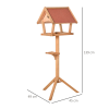 Wooden Bird Feeder Stand for Garden Pre-cut Weather Resistant 49 x 45 x 139cm - Image 3