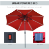 2.7m Garden Parasol Sun Umbrella Patio Summer Shelter w/ LED Solar Light - Image 3